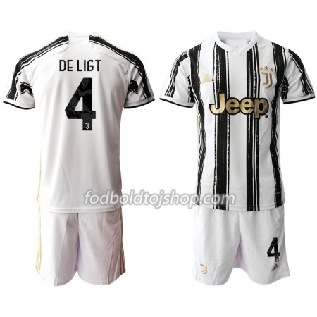 Juventus Matthijs de Ligt 4 Børn Hjemme Fodboldsæt 2020-21 S/S (+ Korte bukser)